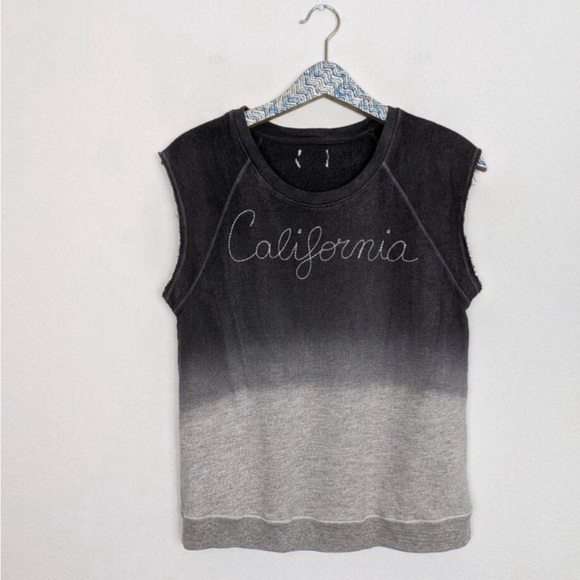 Sundry California Stitched Grey Ombre Muscle Sweatshirt Tank - Picture 3 of 6